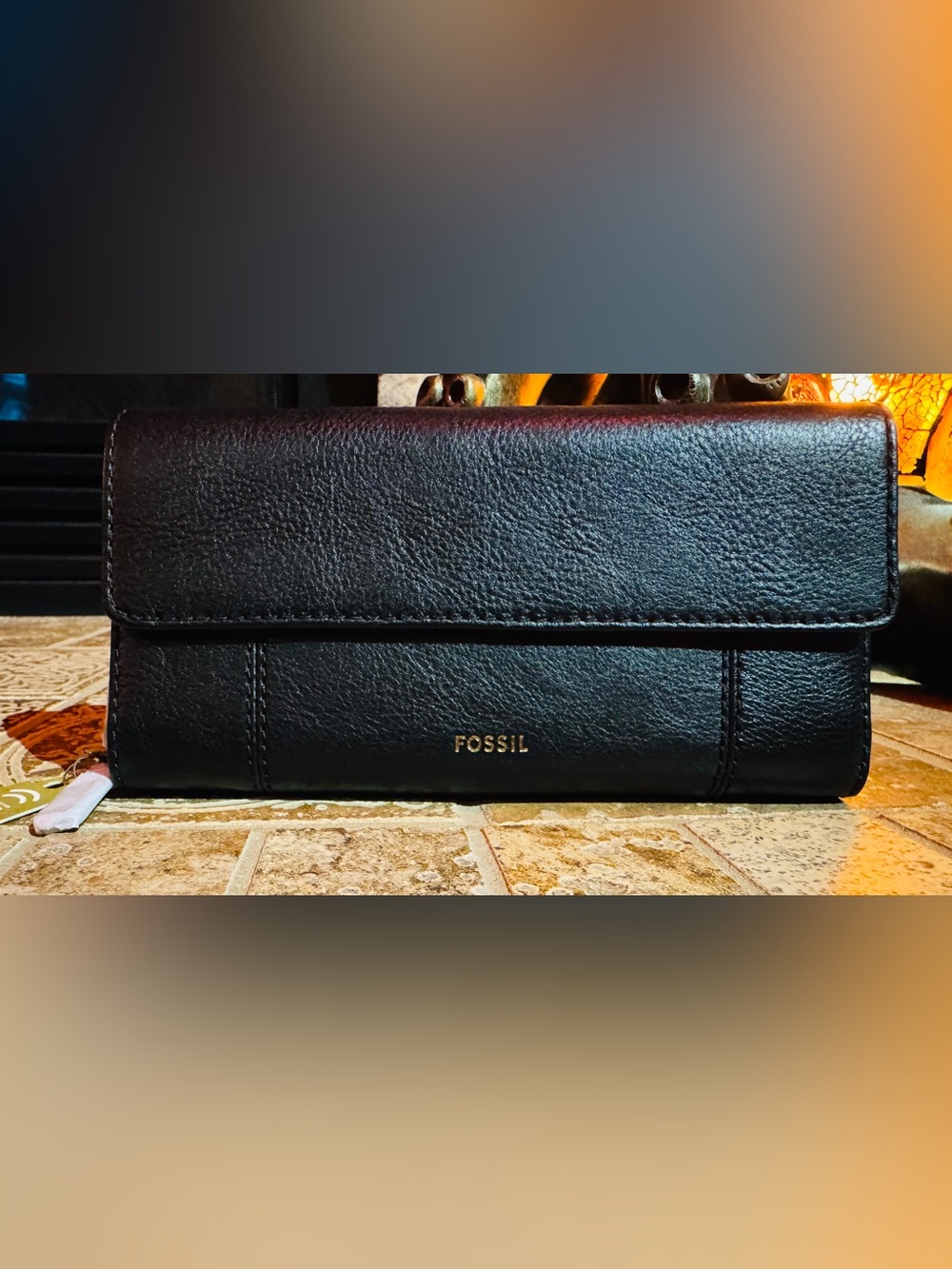 Fossil Black Pebbled Leather Wallet RFD Protection